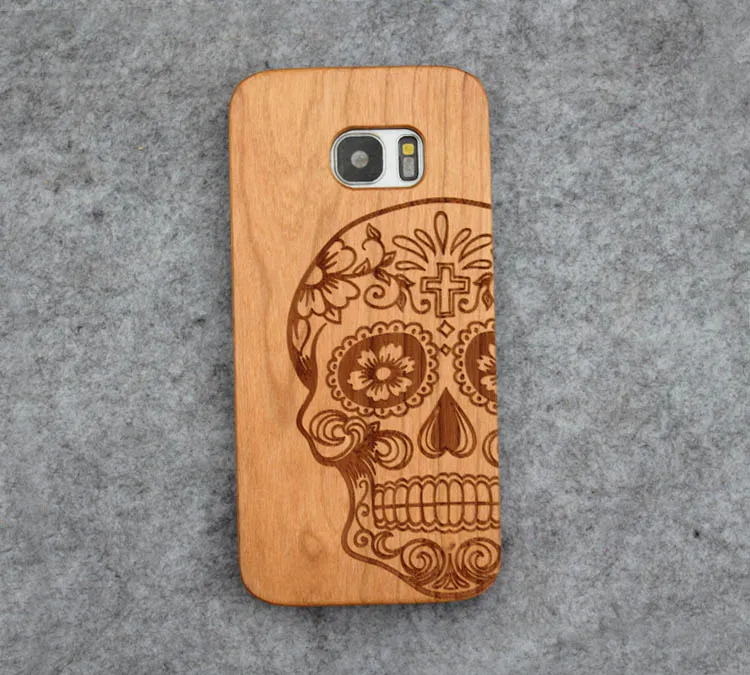 La más nueva funda de madera de bambú personalizada para Samsung Galaxy S6 S5 S7 edge Iphone 5 6 6s plus 7 funda de madera para teléfono de lujo