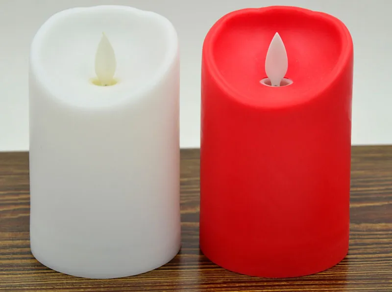 3" * 4.5" Ivory Wax Flameless Moving Wick LED Candle For Wedding Bars Party Home decoration