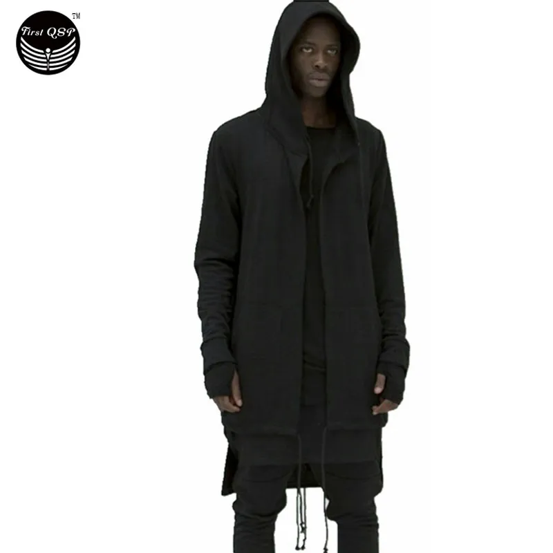 Wholesale-2016 Hoodies Men Sudaderas Hombre Hip Hop Mens  Hooded Cloak Cape Cardigan Hoodie Sweatshirt Suit Slim Fit Men Hoody