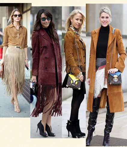 European Fashion New Design Women's Autumn V-hals Medium Långt Suede Leather Hollow Out Design Vest Sleeveless Tassel Fringe Coat SMLXLXXL