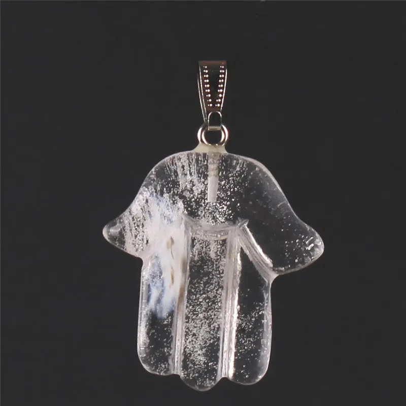 Opal Hamsa Fatima El Muska Judaica Charms Boncuk Karışık Rastgele Renk Doğal Taşlar Akik Yeşim Kristal Jasper Kolye İsrail Yahudi takı