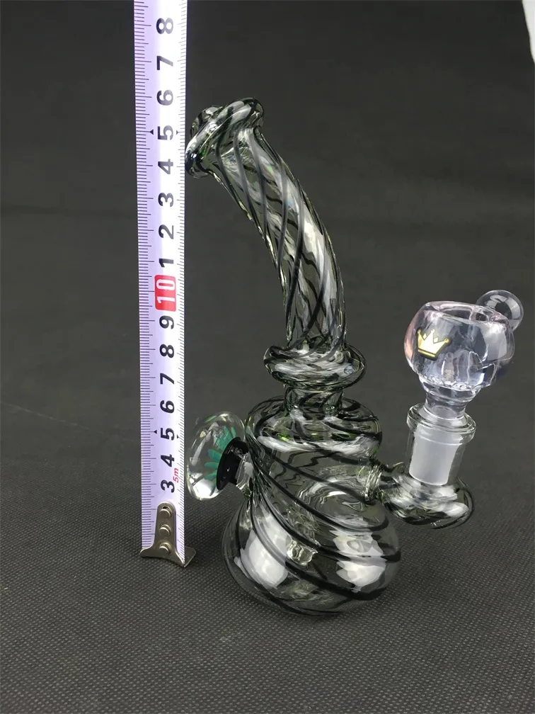 KMMUV Glass Nargile, Mini Renkli Çizgili Oil Teçhizatı Sigara Seti Boru Bong, 14 mm Eklem, Fiyat İmtiyazları