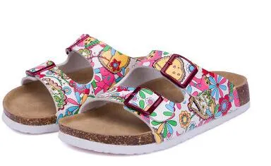 Nieuwe 2017 Zomer Vrouw Mannen Flats Sandalen Cork Slippers Unisex Casual Schoenen Print Gemengde Kleuren Flip Flop gratis verzending