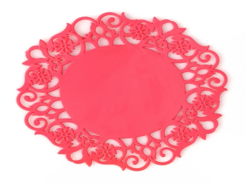 10 cm dentelle fleur creux conception ronde Silicone Table résistant à la chaleur tapis tasse café caboteur coussin napperon