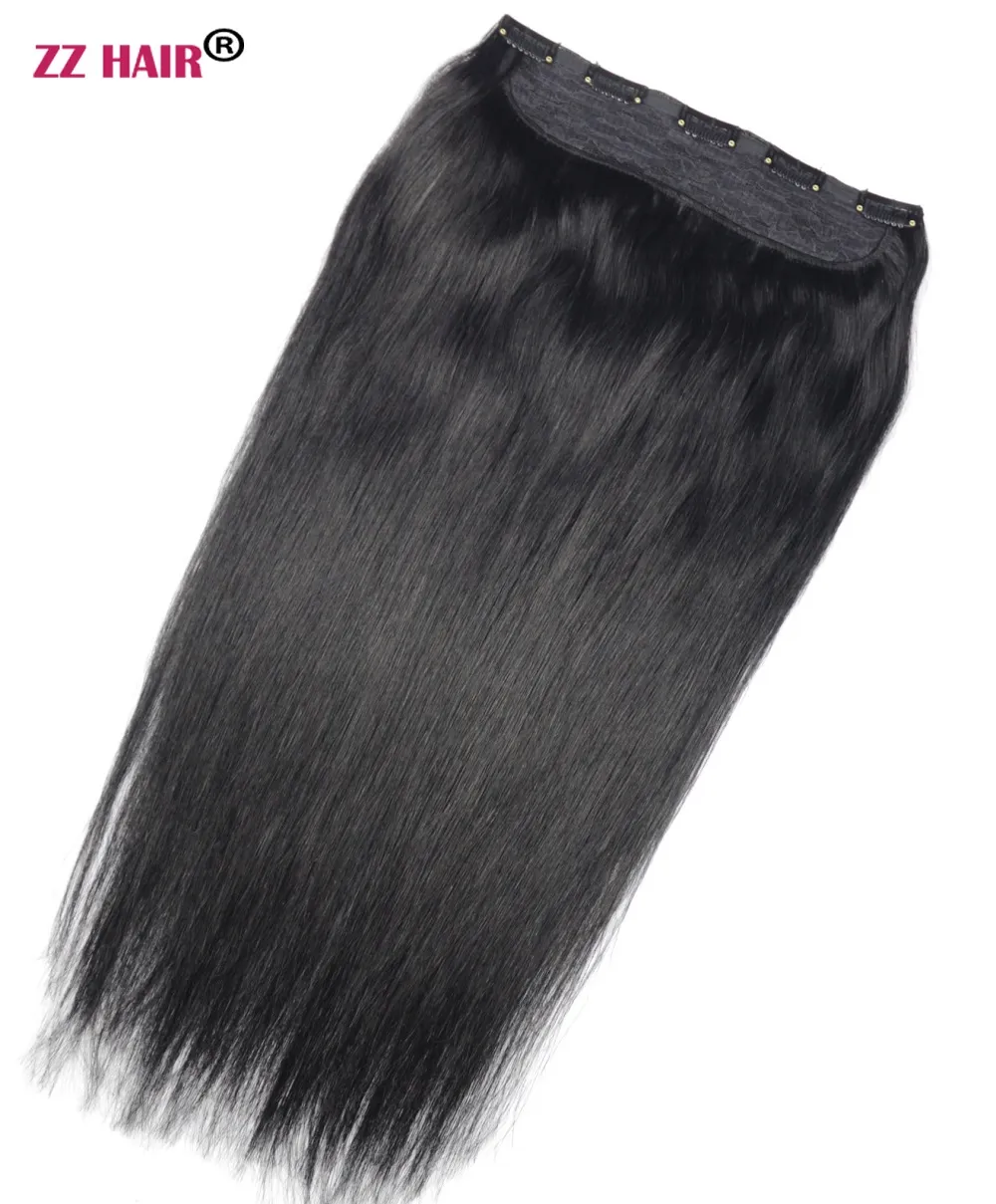 16 "-28" One Piece Set 180G 100% Braziliaanse Remy Clip-in Menselijk Hair Extensions 5 Clips Natural Straight