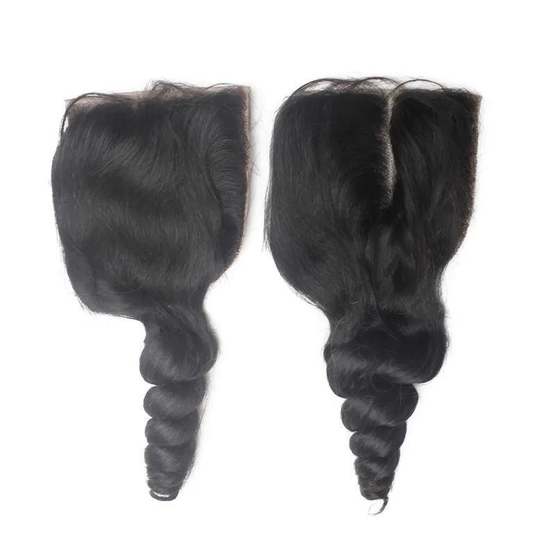7A Brazilian Straight Hair Body Wave Curly Top Lace Closures 1B 4X4 Peruvian Virgin Lace Closures Hair Cheap Human Hair