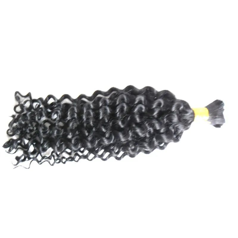 Brazilian Human hair for braiding bulk no attachment 100g afro kinky bulk hair no weft human hair bulk for braiding