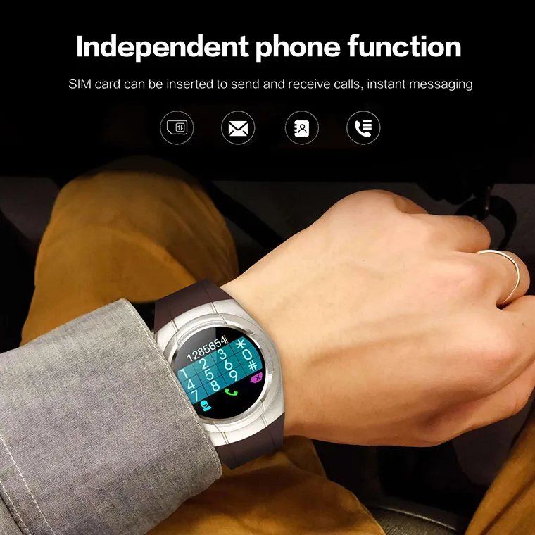 Watch Smart Watch Multilanguage Mobile Watch Waterproof Automatic الصوت التلقائي GSM SIM TF Phone FM Radio Music Watch Comme5029258