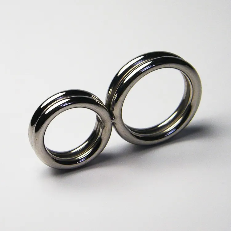 Несполенная сталь двойные кольца мужское целостность кольцо кольцо секс -игрушка продукты металлические задержки кольцо с задержкой пенис для мужчин кольцо для мужчин