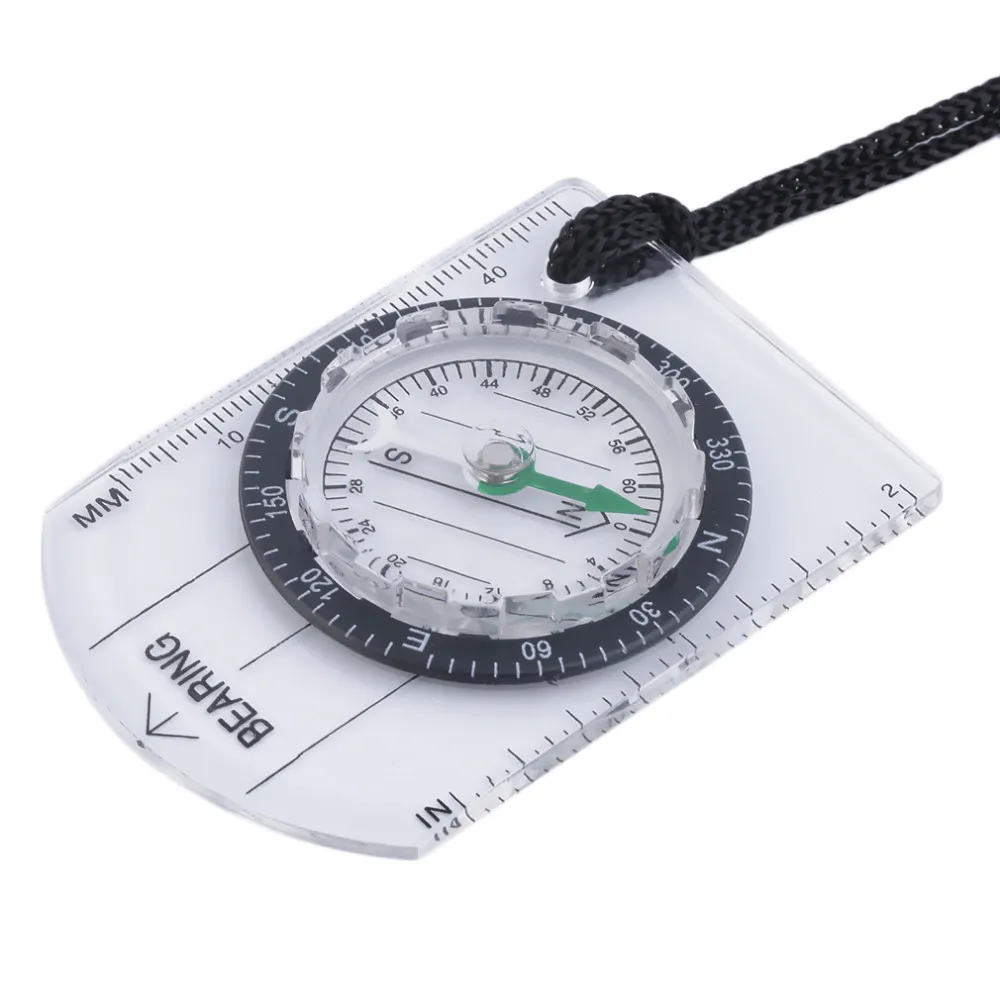 BEARING Mini Baseplate Compass Map Scale Ruler Outdoor Camping Hiking