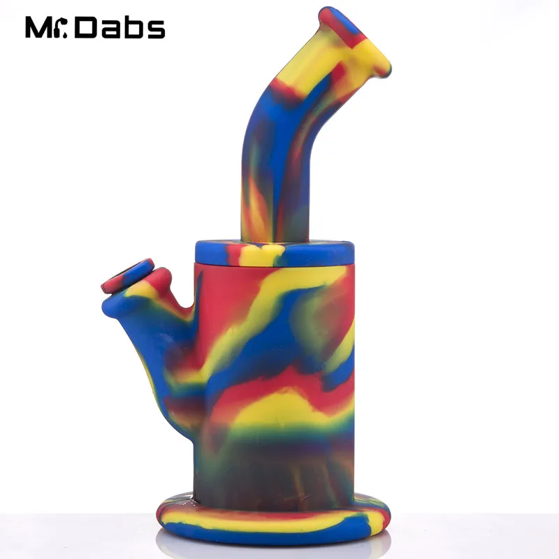 Colorful Silicone Down Down System Verre Bol Fumeur Accessoires d'eau Tuyau d'eau Silicone Hookah Bongs Tuyaux chez MR_Dabs