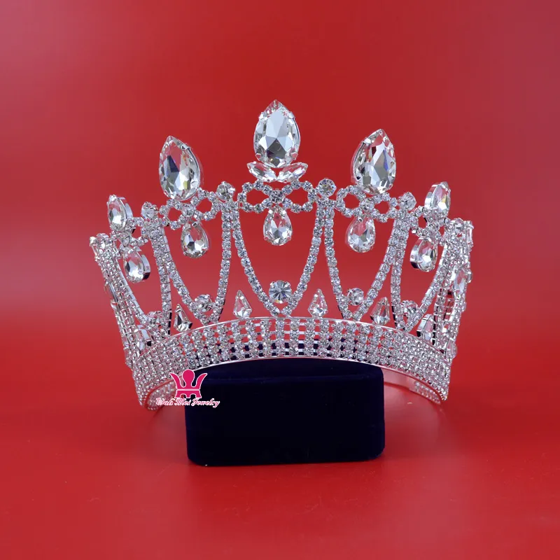 Taçlar Orijinal Rhinestone Crystal Mrs Güzellik Pageant Yarışması Taç Düğünler Etkinlikler Gelin Saç Aksesuarları Kraliçe Prenses Stil M290F