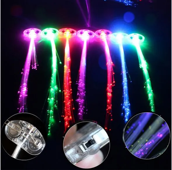 Luminous Light Up LED Hair Extension Flash Braid Party girl Hair Glow by fiber optic For Party Christmas Halloween Night Lights Decoration