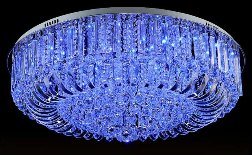 Round Crystal stepless Ceiling Light For Living Room Indoor Lamp with Remote Controlled luminaria home decoration