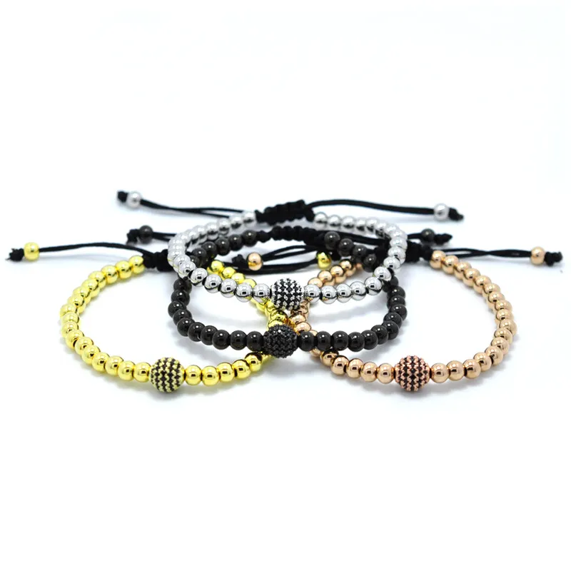 Anil Arjandas Men Women Beads Bracelets Stainless Steel Jewelry Black Rope Hand Weaving Knot Adjustable Wristbands Bangle