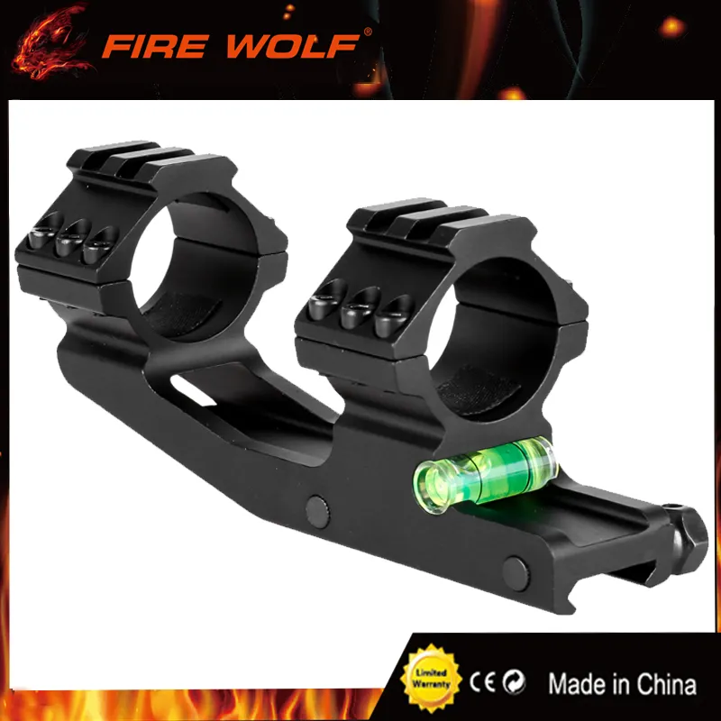 FIRE WOLF Hunting 25.4/30mm Scope Mount Dual Ring Heavy Duty Tactical Riflescope Mount with Spirit Bubble Level for 20mm Picatin