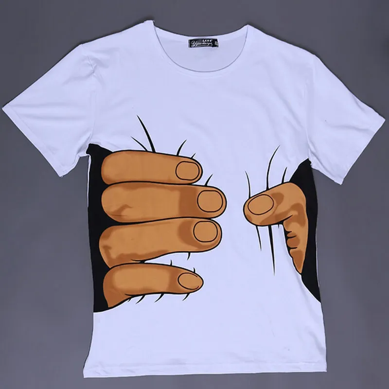 Herr t-shirts mode mäns kläder o-hals kort ärm män skjortor 3d stor hand t-shirt tshirts toppar tees för man 1