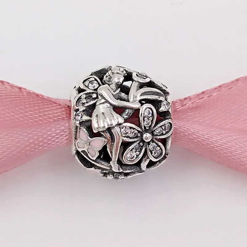 Andy Jewel Authentic 925 Sterling Silver Beads Dazzling Daisy Fairy Charm Fits European Pandora Style Jewelry Bracelets & Necklace 791841EN68