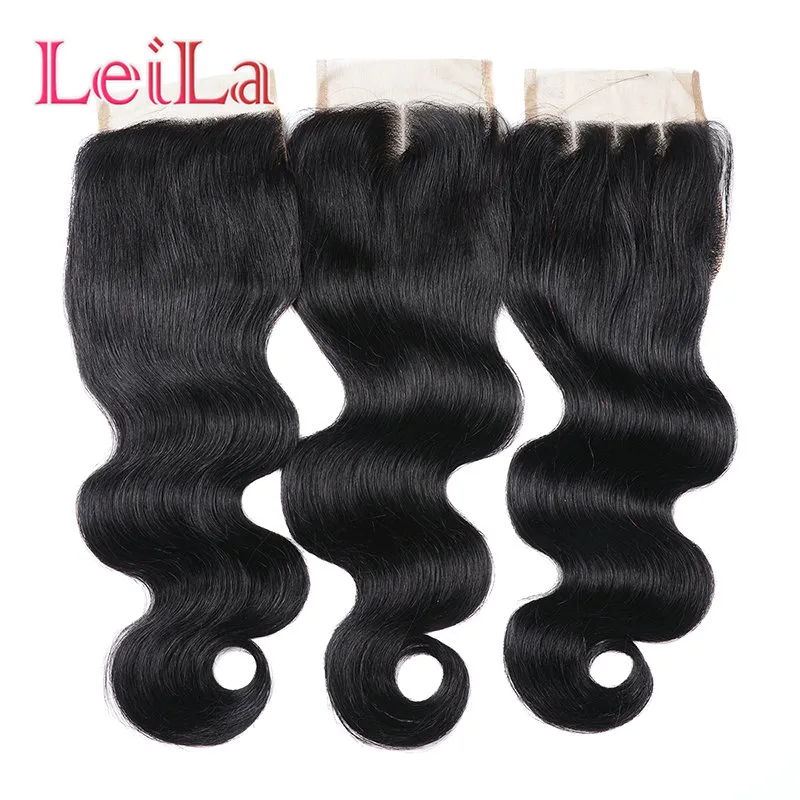 Malezyjskie Virgin Hair Fave 4 wiązki z koronkowym zamknięciem 5 sztuk ludzkie włosy naturalny kolor Nieprocentowane ludzkie włosy 5294066