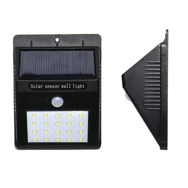 20led lâmpada solar led luz ao ar livre pir sensor de movimento luzes do jardim à prova dwaterproof água pátio parede lâmpada led branco exterior security3673329