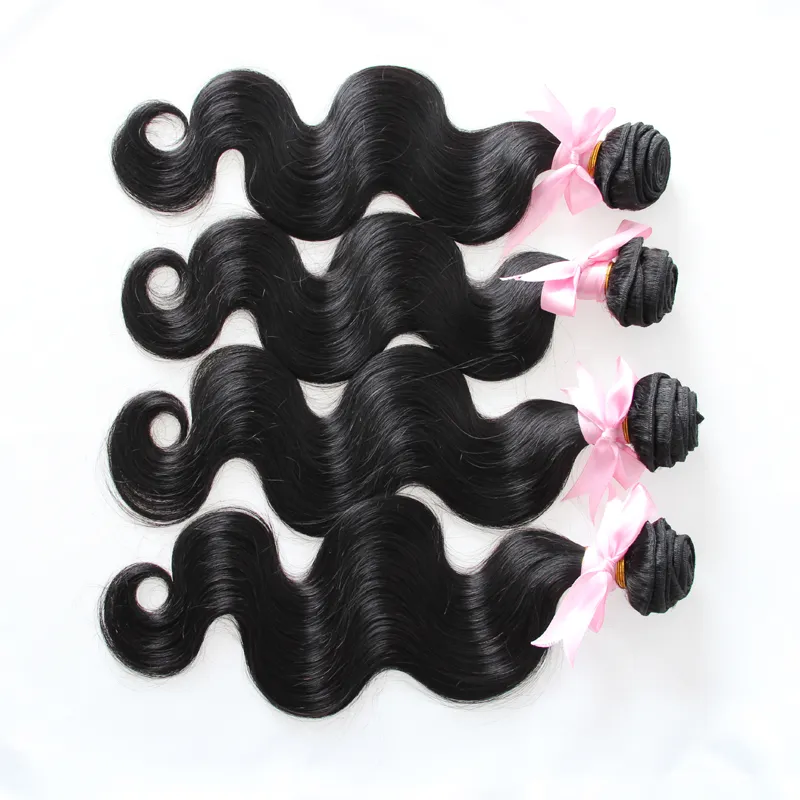 Brazilian Hair Weaving Virgin Hair Bundle Deals 4PCS Brazilian Virgin Hair Body Wave Ocessed Natural Color 1b