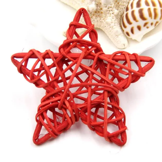 6cm Lovely Rattan Star Sepak Takraw Christmas / BirthdayHome Bröllopsfestdekorationer DIY Ornaments Rattan Ball Barnleksaker G912