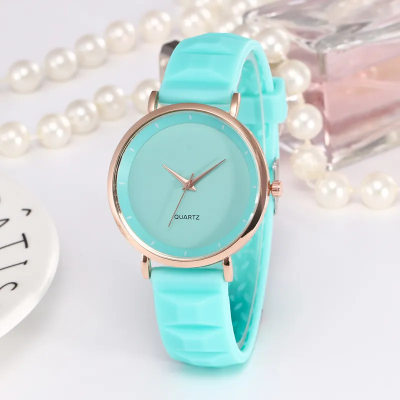 Fashion Sport Watch Candy Band Women Quartz Watches Colorful Silicone Ladies Man Teenage Jelly Clock for Gift