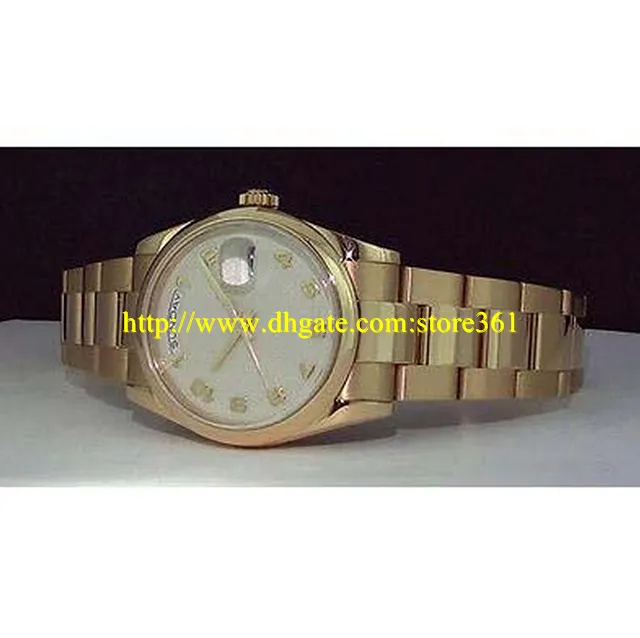 store361 novo chegam a relógios mens 36 mm 18kt ouro - creme jubileu árabe dial 118208