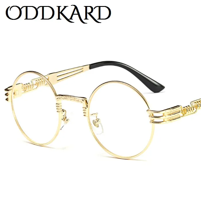 Oddkard Vintage Steampunk Okulary dla mężczyzn i kobiet Marka Projektant Okrągły Moda Okulary przeciwsłoneczne Oculos de Sol UV400