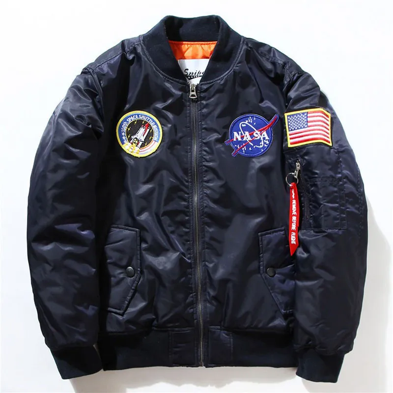 Fall-Flight 파일럿 재킷 코트 폭격기 Ma1 남성 폭격기 재킷 자수 야구 코트 M-XXL 송료 무료