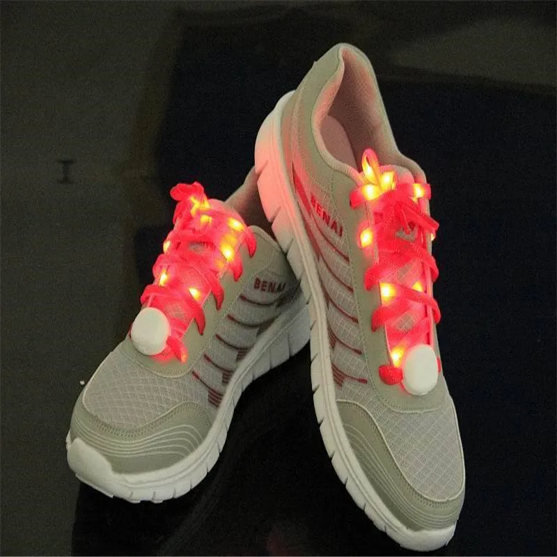 Flashowanie LED Zapalone Shoelaces Nylon Hip Hop Shoelaces Oświetlenie Lampa błyskowa Light Up Sporty Łyżwiarstwo LED Buty Sznurówki Sznurowate Ramię / Nogi Zespoły