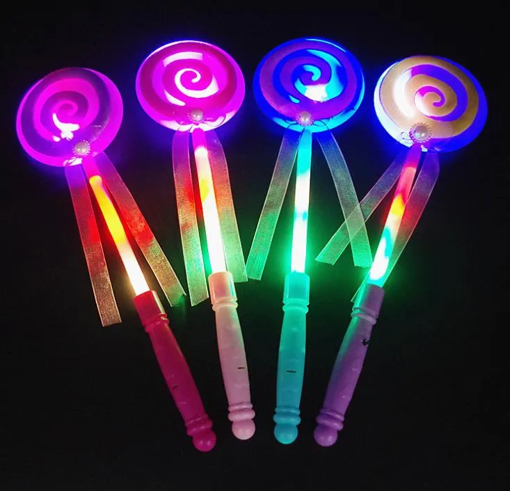 Belysning Blinkande Lollipop Wand Led Glow Stick Halloween Christmas Hen Club Party Tillbehör Kids Girl Fancy Dress Props Bag Filler Gift