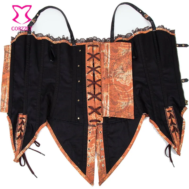 Leather Corset Bustier Womens Sexy Steampunk Gothic