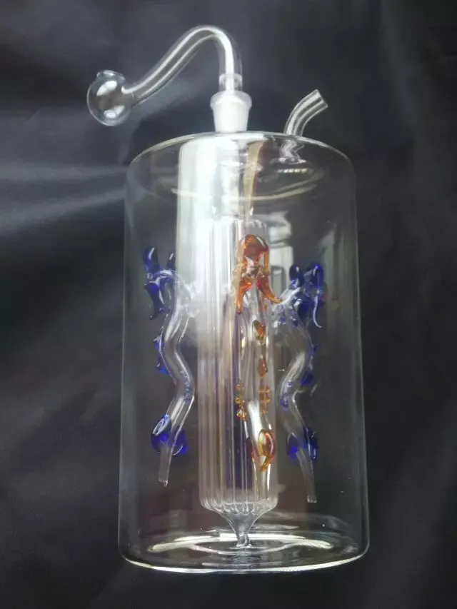 A-21 Height Bongglass Klein Recycler Oil Rigs Water Pipe Shower Head Perc Bong Glass Pipes Hookahs--Four dragon takeoff