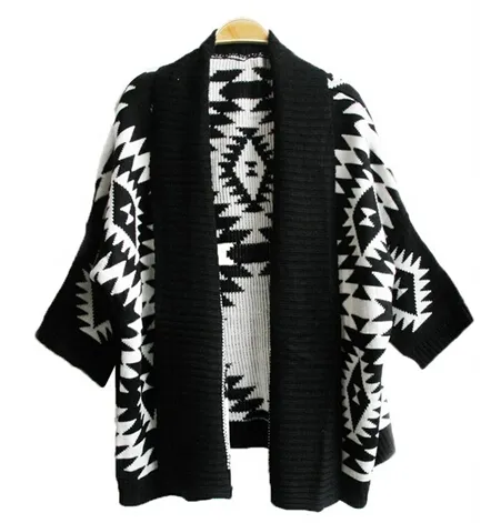 New Fashion Womens Geometric Tribal Aztec Knitted Boho Cardigan Sweater Top Wholesale From Odeletta 16.14 DHgate.Com