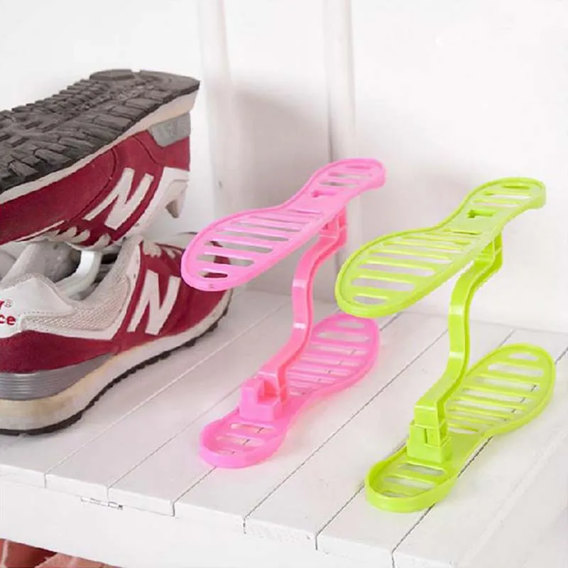 Storage Holders Shoes Rack organizer Space saver Space saving storage rack detachable double shoes portable shoe racks creative