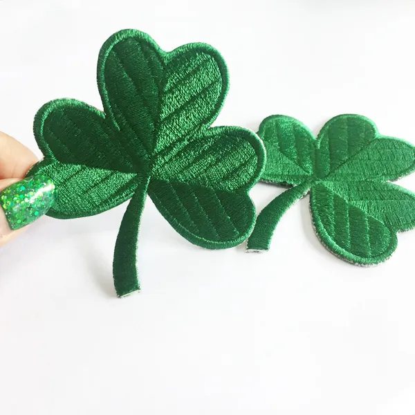 Classic Irish Clover Mörkgrön Broderad Patch 3 