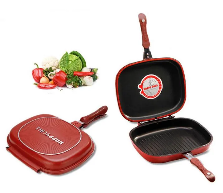 Partihandel HappyCall Happy Call 30cm Stor Storlek Fry Pan Non-Stick Fryer Pan Double Side Grill Fry Pan