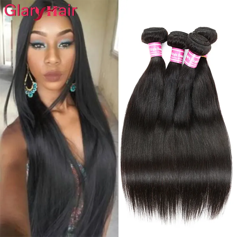 Groothandel 6 stks Peruviaans haar Weave Bundels Onverwerkte Indische Maleisische Cambodjaanse Braziliaanse Virgin Haar Rechte Ruwe Human Hair Extensions