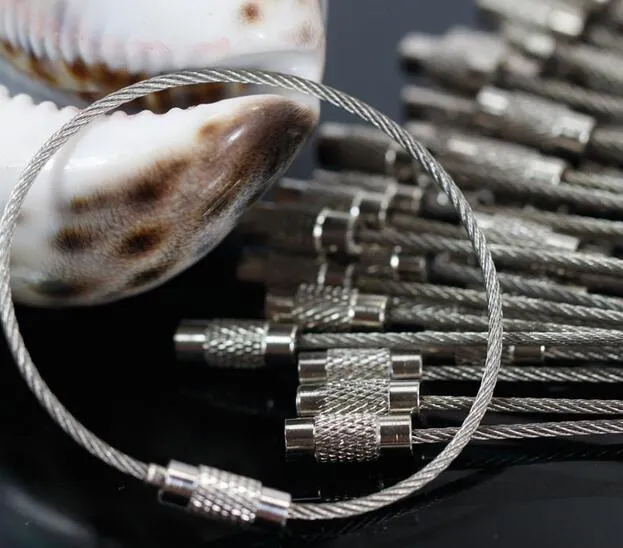 Stainless steel wire keychain cable ring clearance