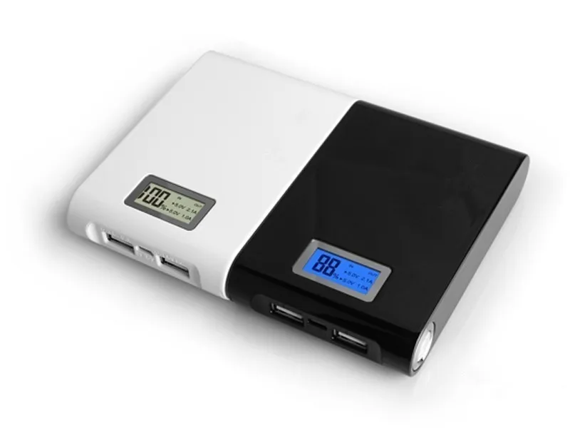 portable LCD 12000mah power bank, free millet apple1 samsung2 tablet USB charging, LED flashlight, 18560 battery storage