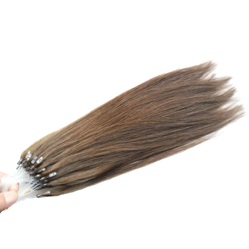 6 Medium Brown micro ring hair extensions 100g 1gs micro bead hair extensions 100s Apply Natural Micro Link Hair Extensions Huma7796651