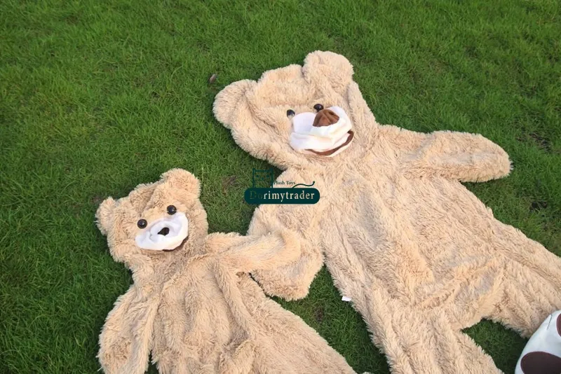 Dorimytrader 340cm 260cm 200cm Huge Plush Teddy Bear Skin Cover Soft Toy Smiling Bear Hull Without Cotton Stuffed DY610217689109