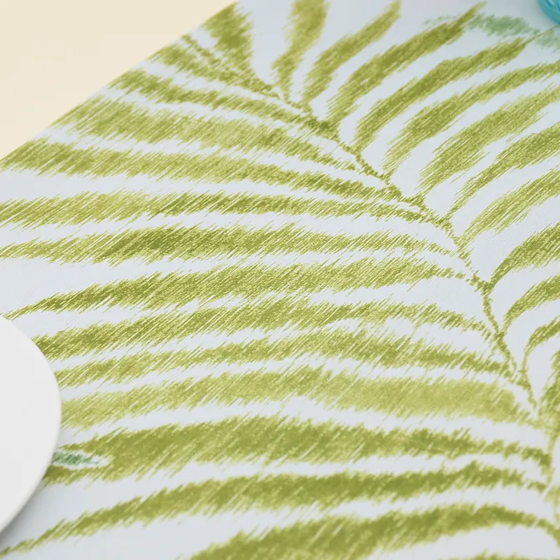 우아한 잎 디자인 테이블 러너 린넨 패브릭 웨딩 파티 장식 Tassel End TableCloth for Hotel 홈 침대 현대적인 장식