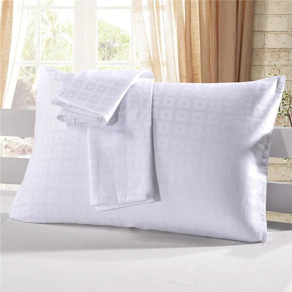 Hot Sale White Pillow Cases In 3 Sizes Cotton Satin Standard Pillow