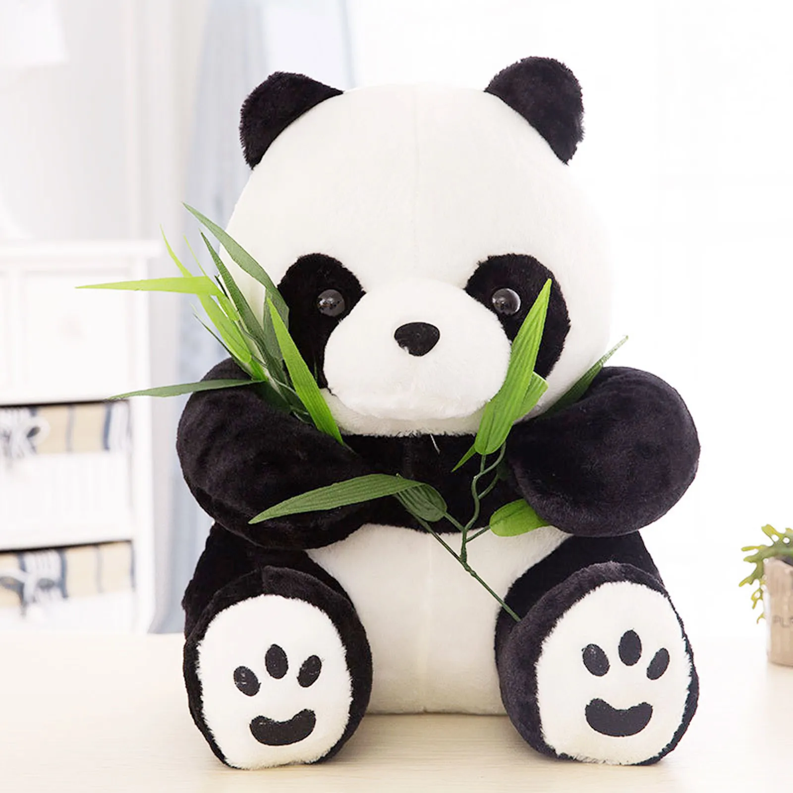 Partihandel Billiga NT Kvalitet Sittande Söt Panda Bear Stuffed Animal Plush Mjuk Söt Toy Dock Gift