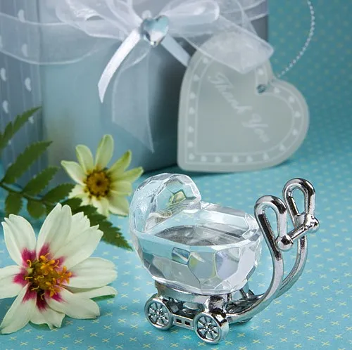 Crystal Collection Angel Figurki Ślub Favors Wózki dziecięce Wózki Urodzinowe Prezenty CenterSpieces Akcesoria Baby Shower Decoration