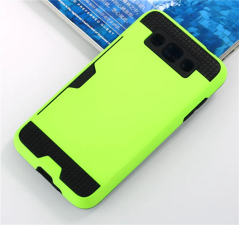 Armor TPU+PC Hybrid Brushed Credit Card Slot case FOR Samsung Galaxy Z3 NOTE 3 GRANG PRIME G530 NOTE 8 /lo