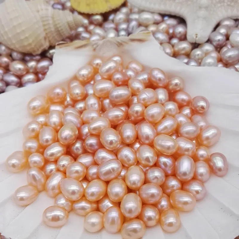 5A Quality Natural Freshwater Rice Pearl Beads (White/Pink/Purple