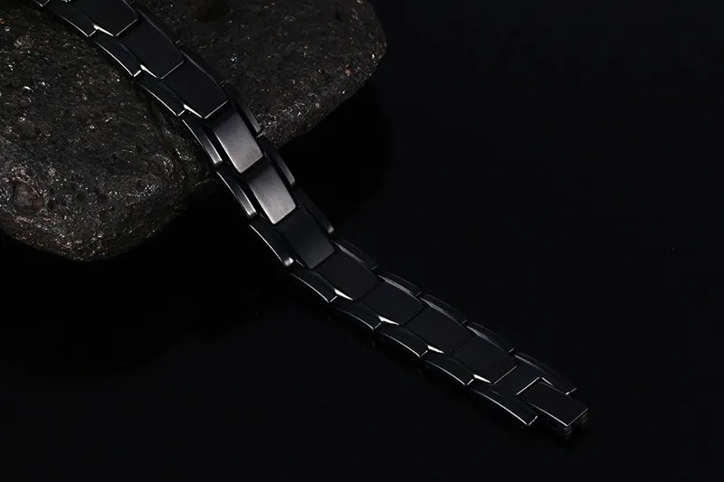 Mode Gezondheid Energie Armband Bangle Mannen Zwarte Sieraden Titanium Rvs Bio Magnetische Armband voor de mens vrij door DHL